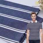 Natural Feeling And Good Texture Comfortable Striped Knit Fabric For Polo Shirt for sale