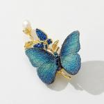 Timeless Blue Butterfly Jewelry - Pearl & Gold Detailing for Bridal Gifts & Everyday Glam for sale