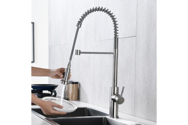 Pull Out Touch Sensor Kitchen Faucet Extendable Hose Mixer Sink Use