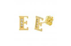 China Fashion Studs Sterling Silver Initial Earrings Customize Jewelry 18K Gold Plated Fashion Letter Earring supplier
