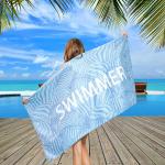 RPET Waffle Microfiber Custom Embroidered Beach Towels Blankets Sample Free for sale