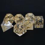Handcraft Gold Foil Resin RPG Dice Set Dragon And Duct#Dnd#Rpg#Coc