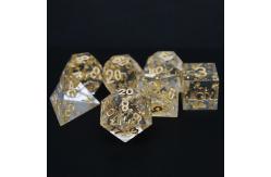 China Handcraft Gold Foil Resin RPG Dice Set Dragon And Duct#Dnd#Rpg#Coc supplier