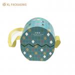 Custom Easter Candy Paper Boxes Egg Shape Gift Box Packaging Lid and Base Box With Ribbon for sale