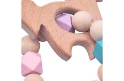 China Baby Bead Silicone Wood Teether Diy Handmade Pony Shape Easy To Clean Customized supplier