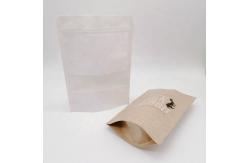 China Kraft Biodegradable Stand Up Pouches Paper Bag With Clear Window supplier