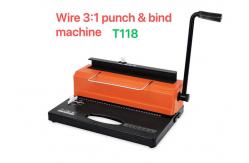 China Desktop A4 Paper 14.3mm Wire Punching And Binding Machine For Office supplier