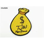 Small Yellow Embroidery Applique Patches Money Logo Full Embroidered 2.75 Tall for sale