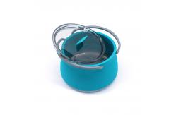 China Silicone Collapsible Camping Kettle 1.0L With Plastic Lid supplier