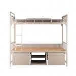 Apartment Steel Bunk Beds Metla Military Double Decker Bed With Drawer Lockers for sale