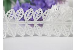 China Guipure Embroidery Water Soluble Polyester Lace Trim with Bilateral Leaves supplier