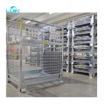 Industrial Transport Storage Equipment Folding Wire Mesh Roll Container Cages Trolleys for sale