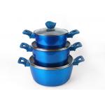 3Pcs 3.5mm Sprial Bottom Sgs 28cm Non Stick Soup Pot for sale