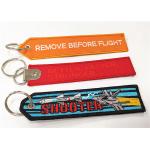 Bright Color Full Embroidered Fabric Keychain 13cmX3.5cm For Airbus Pilot for sale