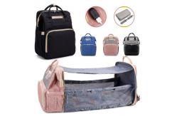China Washable Motherly Diaper Bag Nylon / Polyester / PU / Oxford Fabric Full Printing supplier