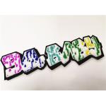 Varsity Jacket Chenille Letterman Patches Camouflage Design Die Cut Border