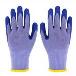Durable 13 Gauge Polyester Black Latex Work Gloves Anti Slip Abrasion Resistant