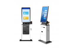 China Interactive Check In Counter Kiosk With Touchscreen Card Reader Power supplier