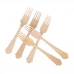 1000pcs Birchwood Disposable Wooden Utensils Victorian Style Fork  200mm for sale