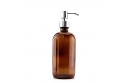 China 500ML Brown Glass Lotion Bottles With 28mm Pump Dispenser supplier