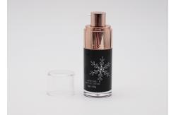 China 30ml Black Coating Inside Airless Spray Bottle With White Snowflake Screen Printing supplier