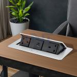 Custom Pop-Up Design Electric Power UK Plug Socket Flush Mount 2 Outlets Tabletop Socket for Meeting & Conference Tables for sale