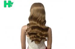 China Deep Wave Long Synthetic Wigs Dark Blonde Lustrous With Highlight supplier