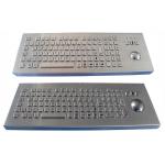 Compact Format Long Stroke vandal proof ruggedized industrial keyboard with trackball