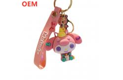 China Custom 3d Cartoon Keychain Customization OEM Design PVC Plastic Keychain supplier