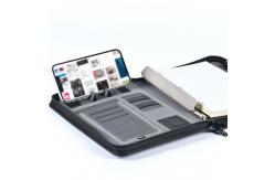 China Portable Waterproof Binder Leather Business Padfolio Mobile Power Notebook supplier
