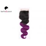 Two tone Nice color hair 4*4 Lace Closure Cuticle Brazilian for sale