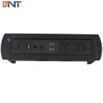Aluminum Alloy Black Desk Pop Up Media Outlet  For  Conference Meeting Room for sale