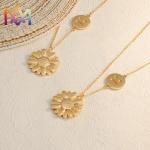 50CM Chain Smile Face Sunflower Necklace Choker