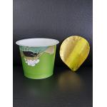 150ml plastic yogurt IML print with aluminum foil lid and plastic lid for sale