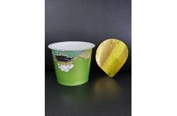 China 150ml plastic yogurt IML print with aluminum foil lid and plastic lid supplier