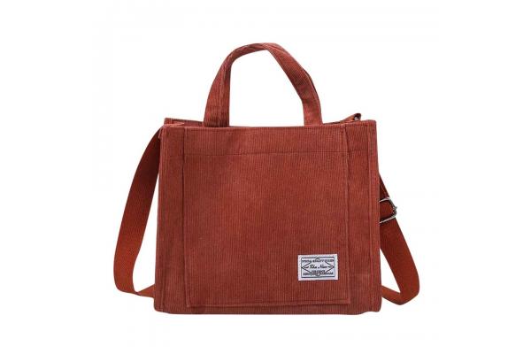 Zipper Closure Canvas Grocery Bags Adjustable Strap Simple Style