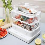 Multifunctional Large Capacity 3 Layer Cooking Steamer Pot Electric Food steamer Pot With Visualization lid for sale