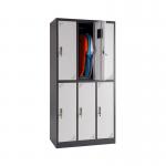 6 Door Metal Lockers Fireproof Employee Lockers for sale