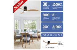 China Silent Wooden Blades Ceiling Fan With Remote Control 6 Speed High Airflow supplier