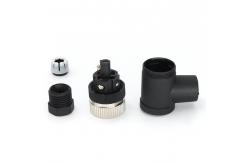 China M12 Circular Connector 5 Pin A Code Screw Locking Plug Female ​Angled supplier