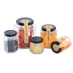 Hexagonal Clear Glass Jam Jar Hermetic Airtight Storage Glass Bottle Jar for sale
