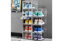 China Front Open Clear Shoes Box With Custom Logo Transparent supplier