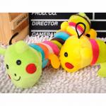 28cm 100% new yellow plush Caterpillar dog chewing toy toxic free and safe with sound for sale