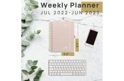China Hardcover Spiral Medium Academic Planner Light Pink For Student Use supplier
