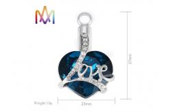 China Multicolor Engraved Heart Cremation Necklace Charms supplier