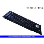 63 Keys Mechanical Black metal Industrial Keyboard With Trackball For Panel Mount