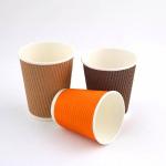 PE Coated Grease Resistant 12oz Disposable Hot Tea Cups Triple Wall Insulated Paper Cups for sale
