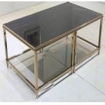 Stone top retangular polished gold finish metal frame coffee table for hotel bedrooom and living room for sale