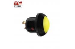 China Threaded Bushing Mini Waterproof Momentary Push Button Switch Yellow Normally Open 2N supplier