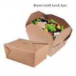 Custom Printed Lunch Box Brown Kraft Burger Box Packaging for sale
